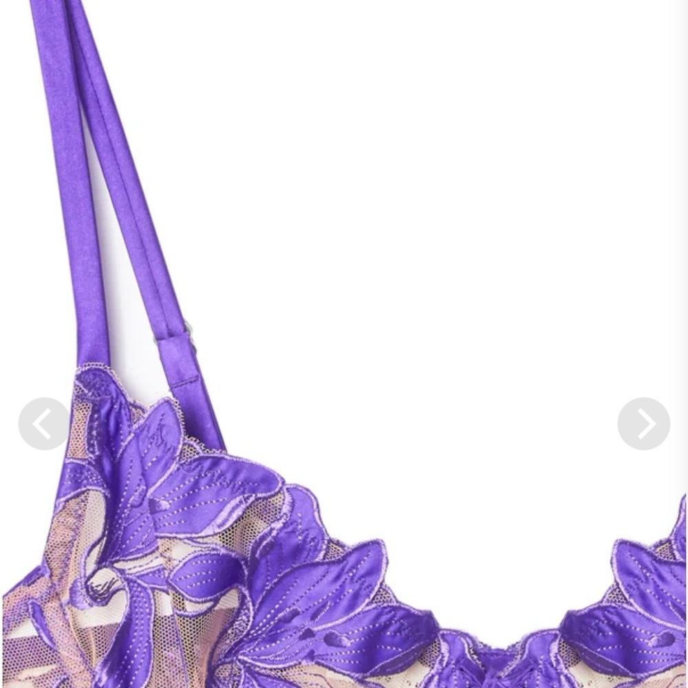 Fleur du mal lily plunge Demi bra in purple pansy 32D